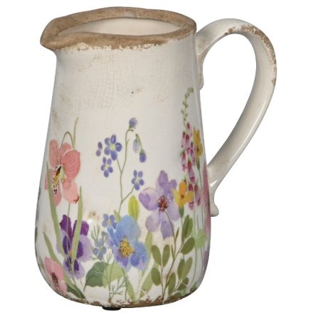 18.5cm Jug with Floral Design