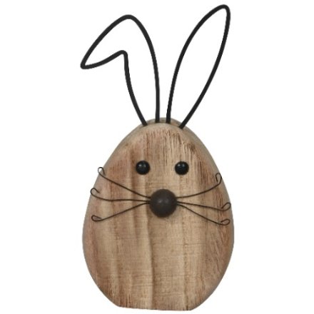Wood Egg Bunny Deco, 16cm 
