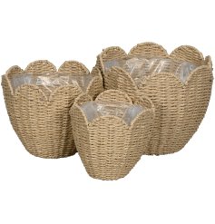 Organize in style with this Set of 3 Blossom Storage Baskets—