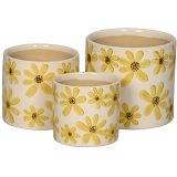 a stylish set of flower design planters 