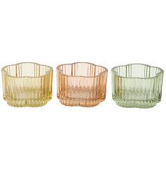 a stunning sprayed glass tea light holder 