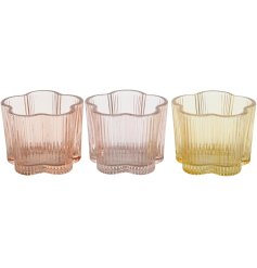 Add a touch of elegance with this pink and yellow flower design candle holder 