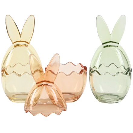 Glass Bunny Pots, 3a