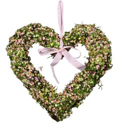 a stunning heart artificial flower wreath 