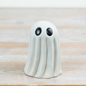 Adorable spooky standing ghost decor for Halloween charm.