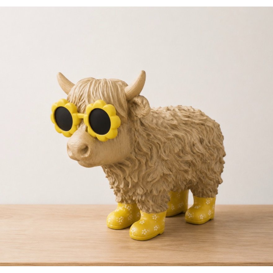Highland Cow Sunglasses Decoration, 30cm