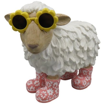 Sheep Figurine with Sunglasses, 25cm