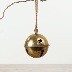 Add a classic festive accent to seasonal displays with this decorative hanging bell.