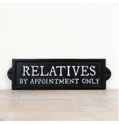 a rustic cast iron sign 