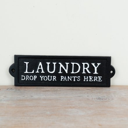 21.8cm  Laundry Cast Iron Sign, 21.8cm 
