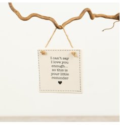 a charming hanger adored with loving words 