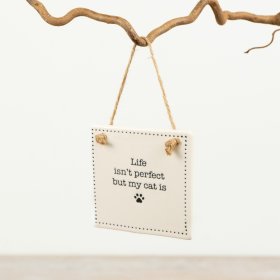 Stylish porcelain sign perfect for every cat enthusiast.
