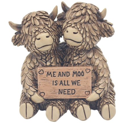 Highland Hughie & Moo Polyresin Cow Ornament