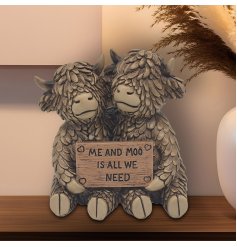 Celebrate friendship with the charming Highland Hughie Me & Moo ornament