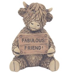 a resin ornamnet holding fabulous friend plaque 