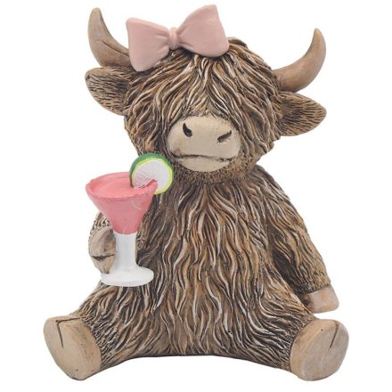 Happy Hour Highland Cow Figurine