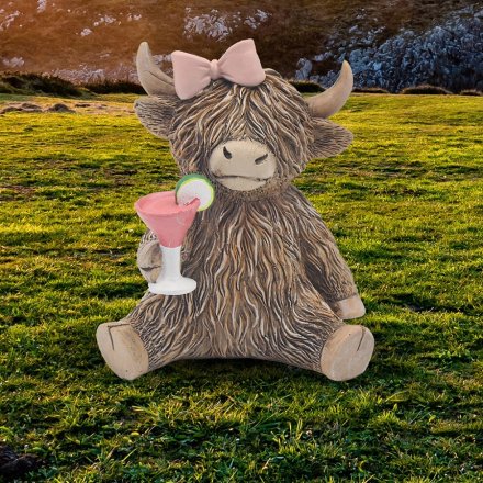 Happy Hour Highland Cow Figurine