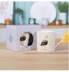 a charming bird design coffee cup