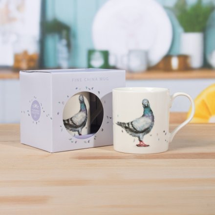 a charming pigeon design coffee mug 