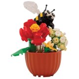 charming minibricks flowers with bees 