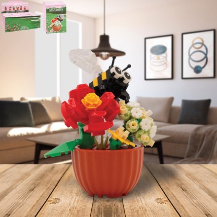 Cute minibricks blossoms featuring buzzing bees.