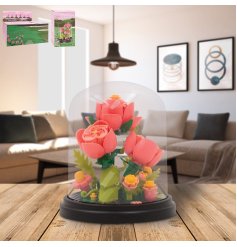 Delightful mini bricks set featuring lovely roses design.