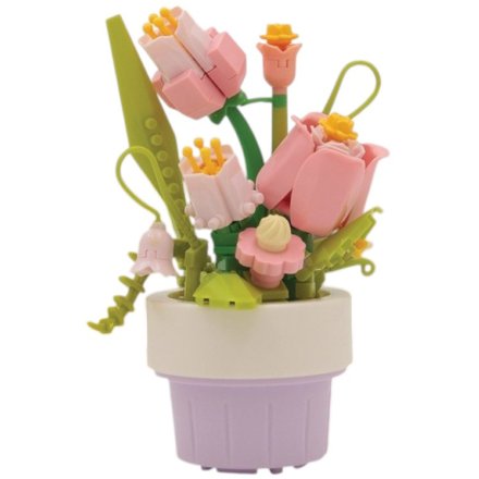 Small Pink Tulips Brick, 10cm