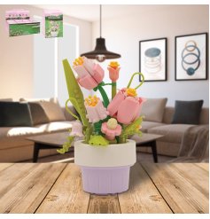 a stylish brick lego in a tulip design 