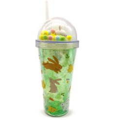 Sip in style this spring with the charming Springtime Double Walled Cup & Straw 