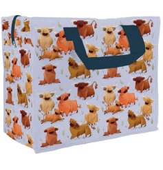 Keep your laundry tidy with the charming Hairy Coos Highland Coo Zip Up Laundry Bag