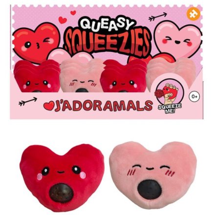 10cm  Queasy Amore Heart Plush Squeezy Toy, 2/A