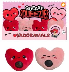 Queasy Squeezies Amore Heart Plush: soft, cuddly stress relief toy that comforts and shares warmth.