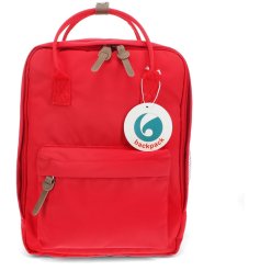 A stylish red bag perfect for school or work.