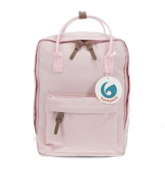 Adorable pink backpack with a charming design perfect for any occasion.
