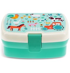 a charming farmyard style lunch box with tray 
