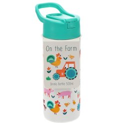 a bright fun farm yard style drink bottle 