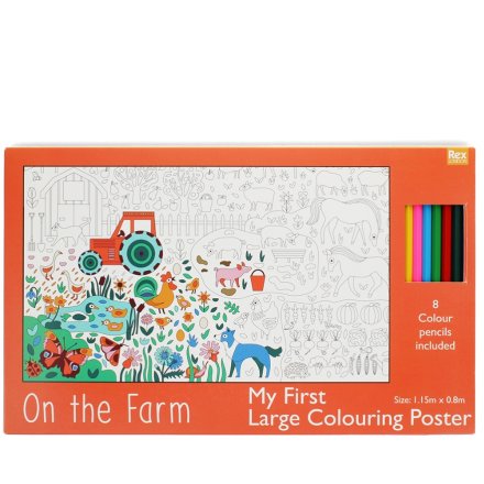 a large colouring poster with pencils