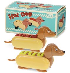 Playful wind-up toys shaped like hot dogs for endless fun and entertainment.