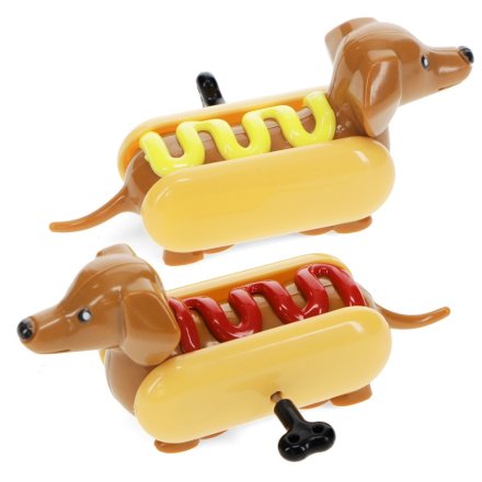 31373 / Set of 2 Wind-up Hot Dog Racers, 10 cm | 77947 | Kids