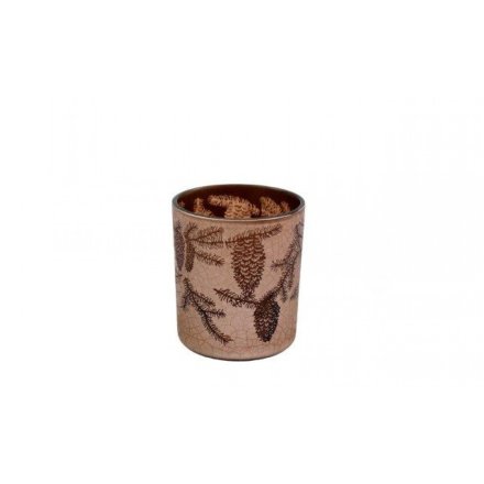 8cm Glass Pinecone Tea Light Holder