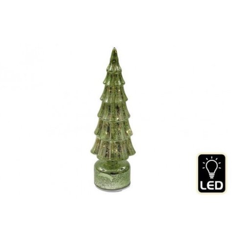 Brighten your holidays with this graceful 35cm LED Glass Tree that spins beautifully.