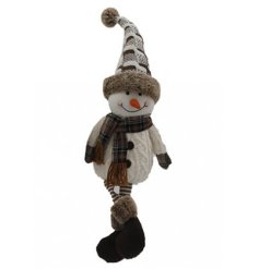 Decorate with this 56cm Snowman wearing a BR hat and long legs for a festive touch.