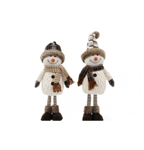 Bring winter cheer home with this 53cm Snowman, featuring a warm brown scarf for a cozy touch.