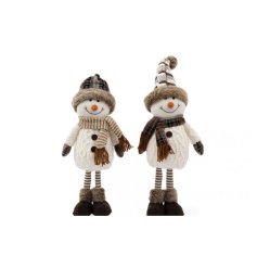 Bring winter cheer with this 53cm Snowman featuring a warm brown scarf.