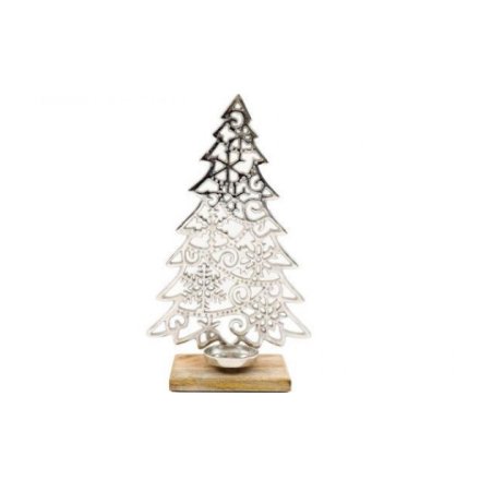 39.5cm Festive Tree Deco Candle Holder 