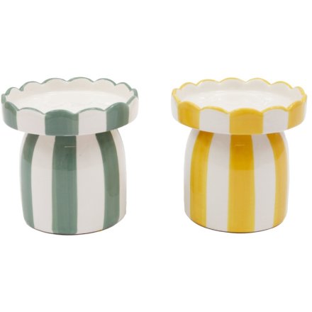 Stripe Pillar Candle Holder, 11cm 