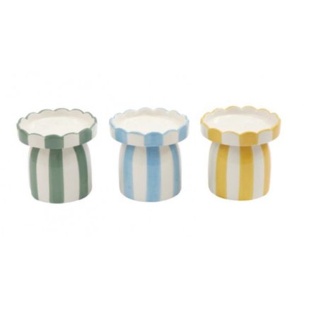 Stripe Pillar Candle Holder, 11cm 