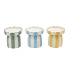 Add elegance and warmth to your home with our 11cm Stripe Pillar Candle