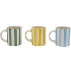 Sip in style with the 12x10cm Soleil Stripe Mug