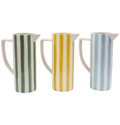  A stylish assortment of stripped jug vases 